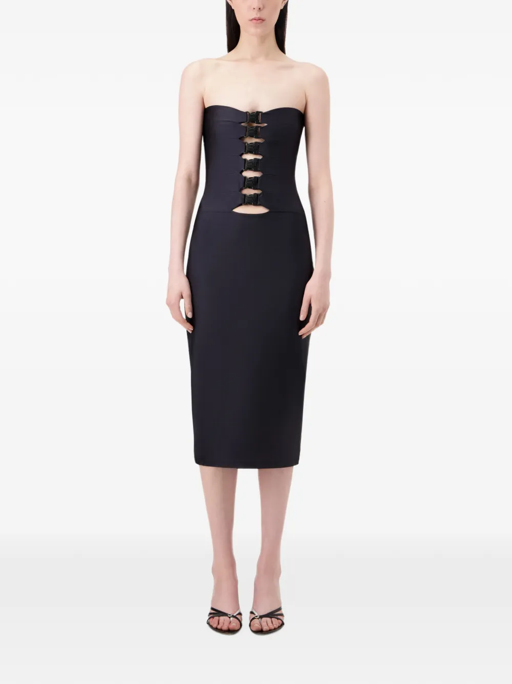 Coperni Midi-jurk met gespdetail Zwart