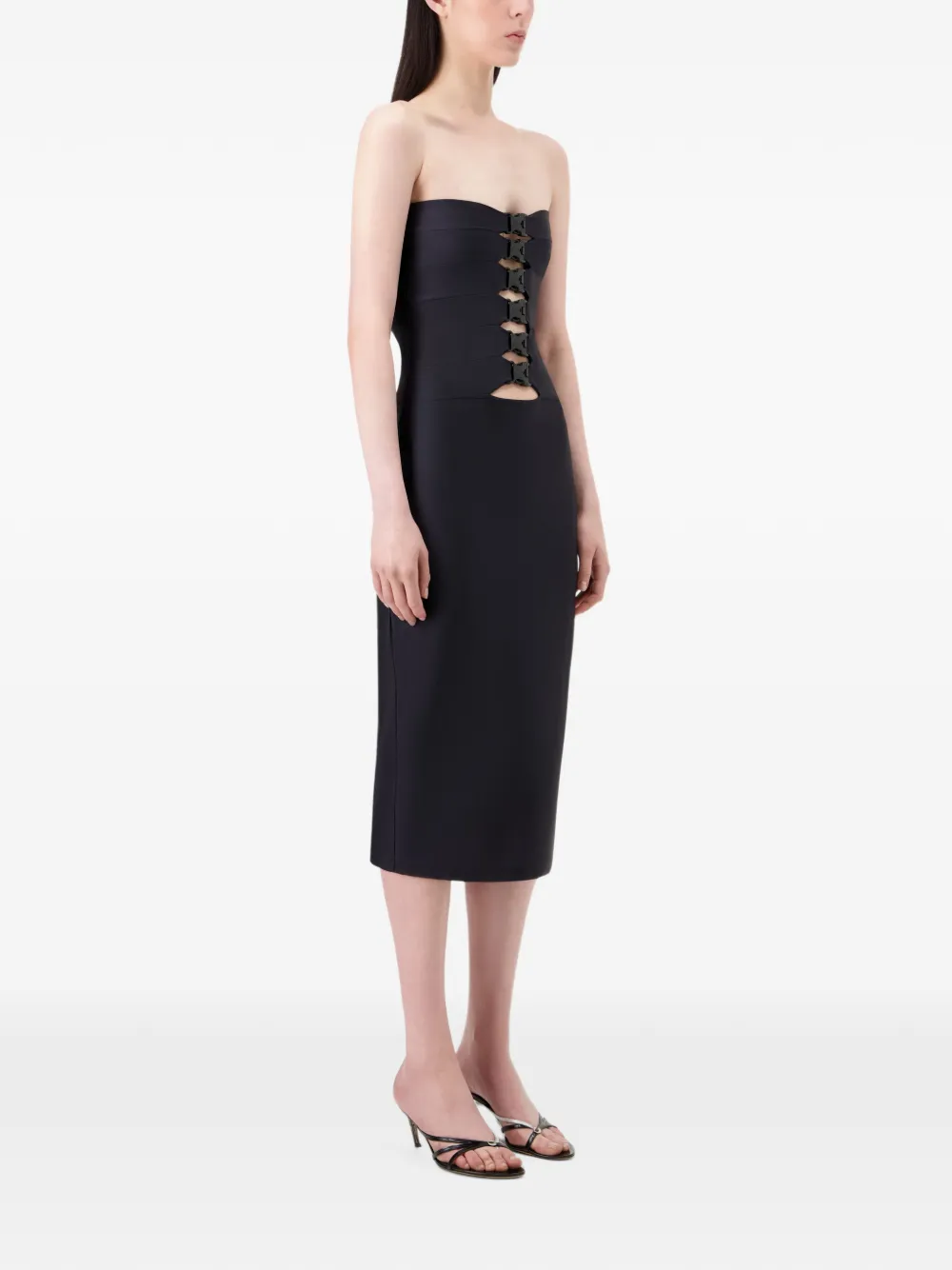 Coperni Midi-jurk met gespdetail Zwart