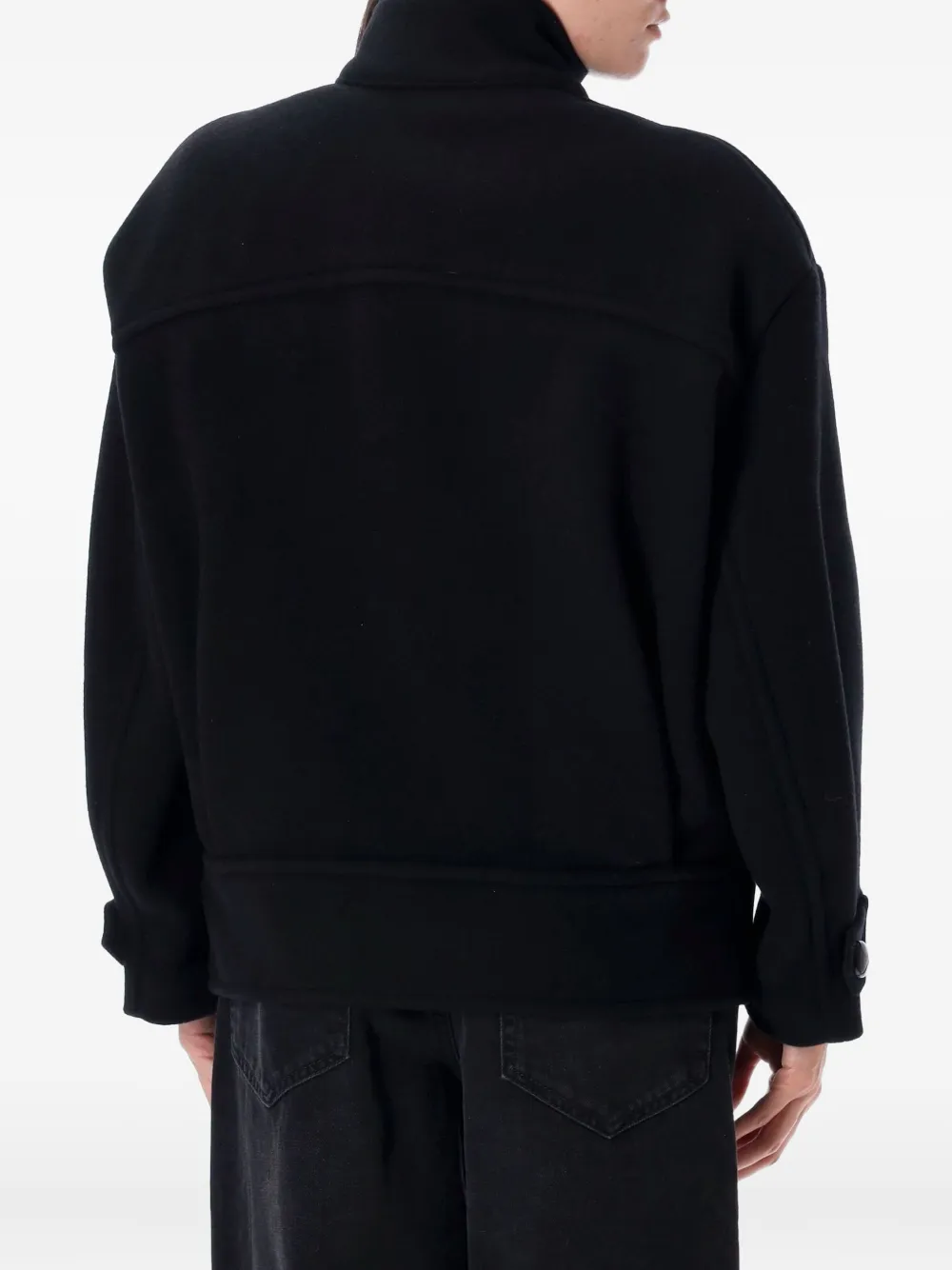 ISABEL MARANT Hanis high-neck button coat 01BK