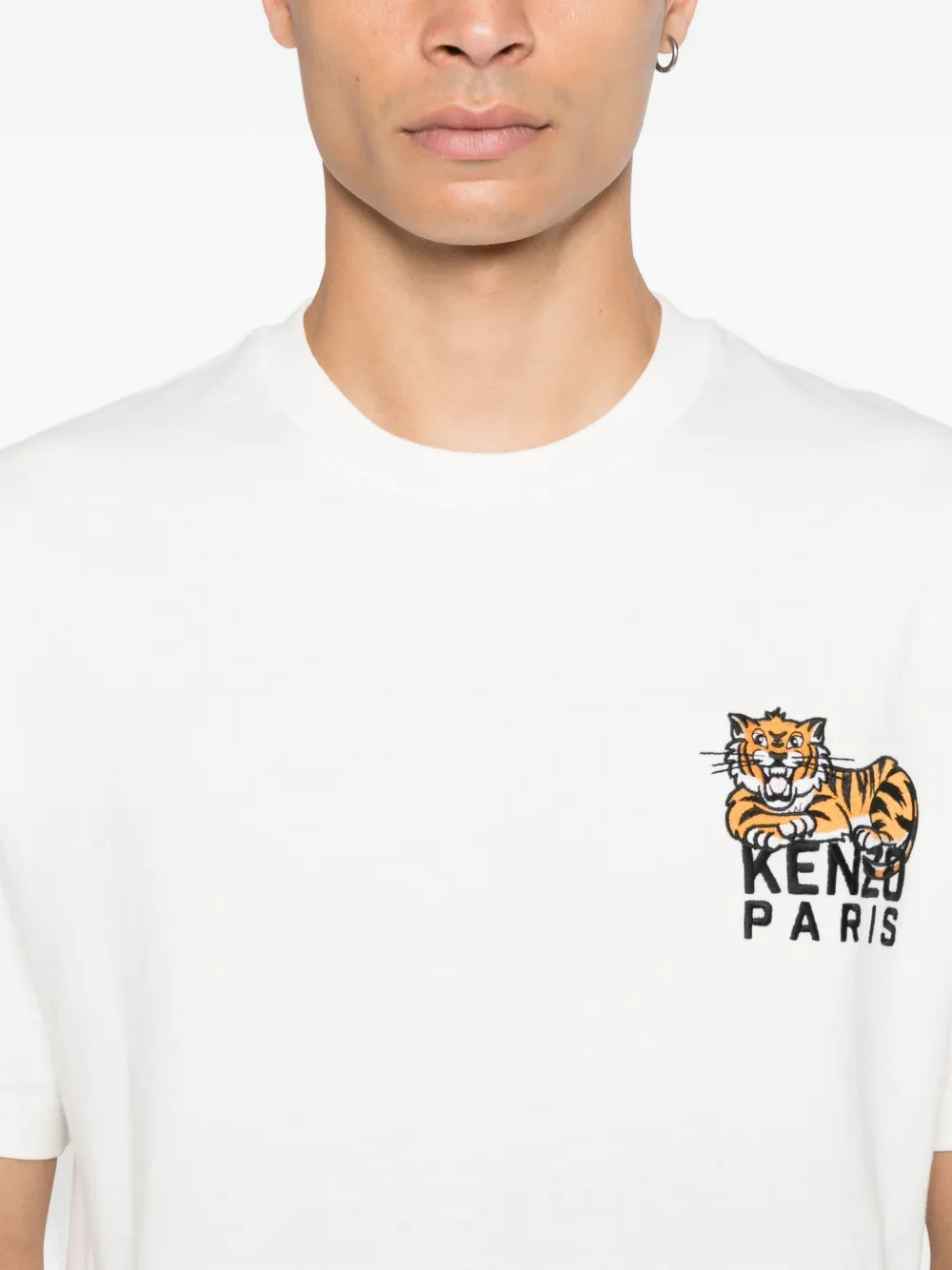 Kenzo T-shirt met geborduurde tijger Wit