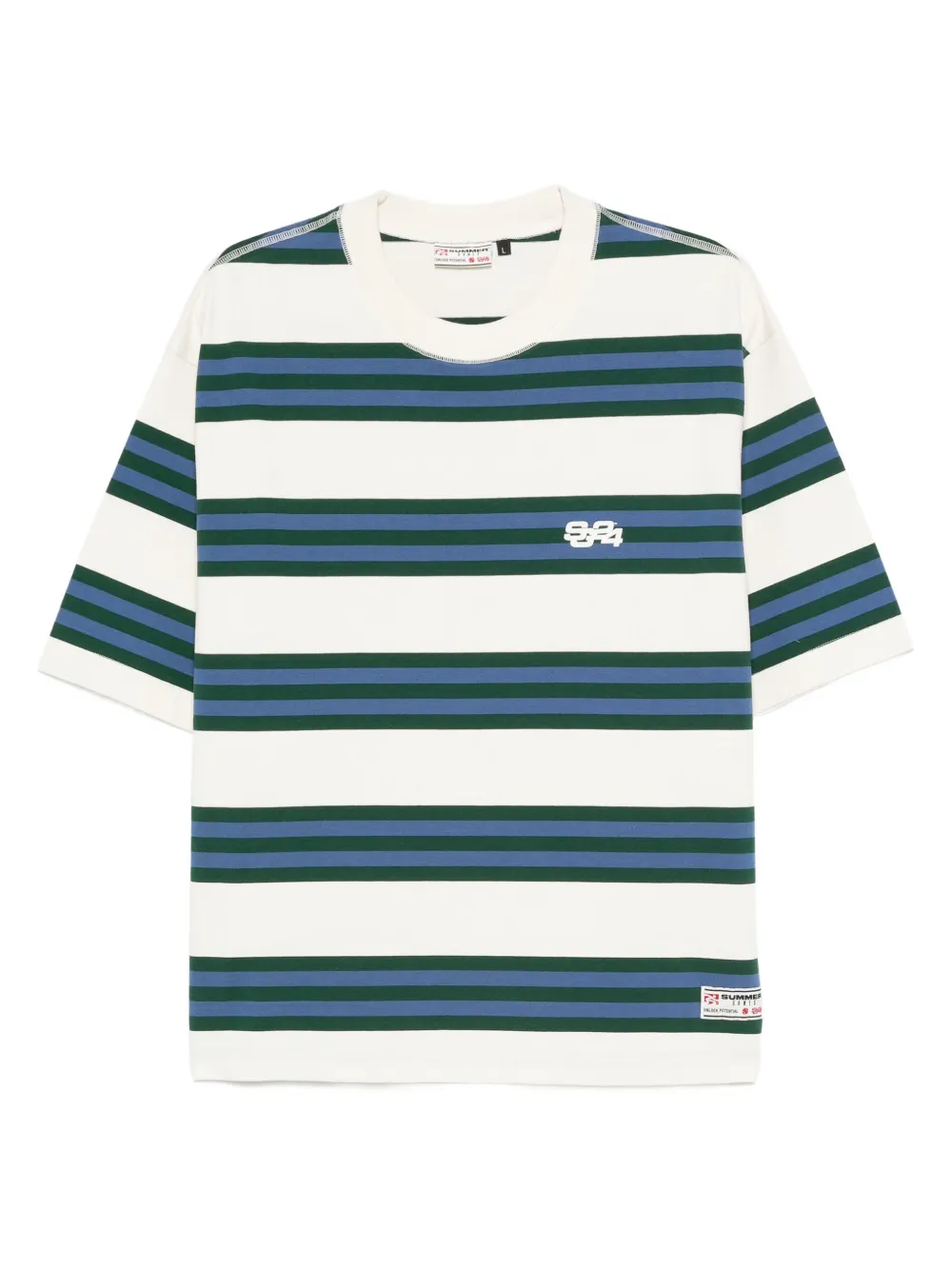 SUMMER GAMES striped organic cotton T-shirt | Neutrals | Image 1