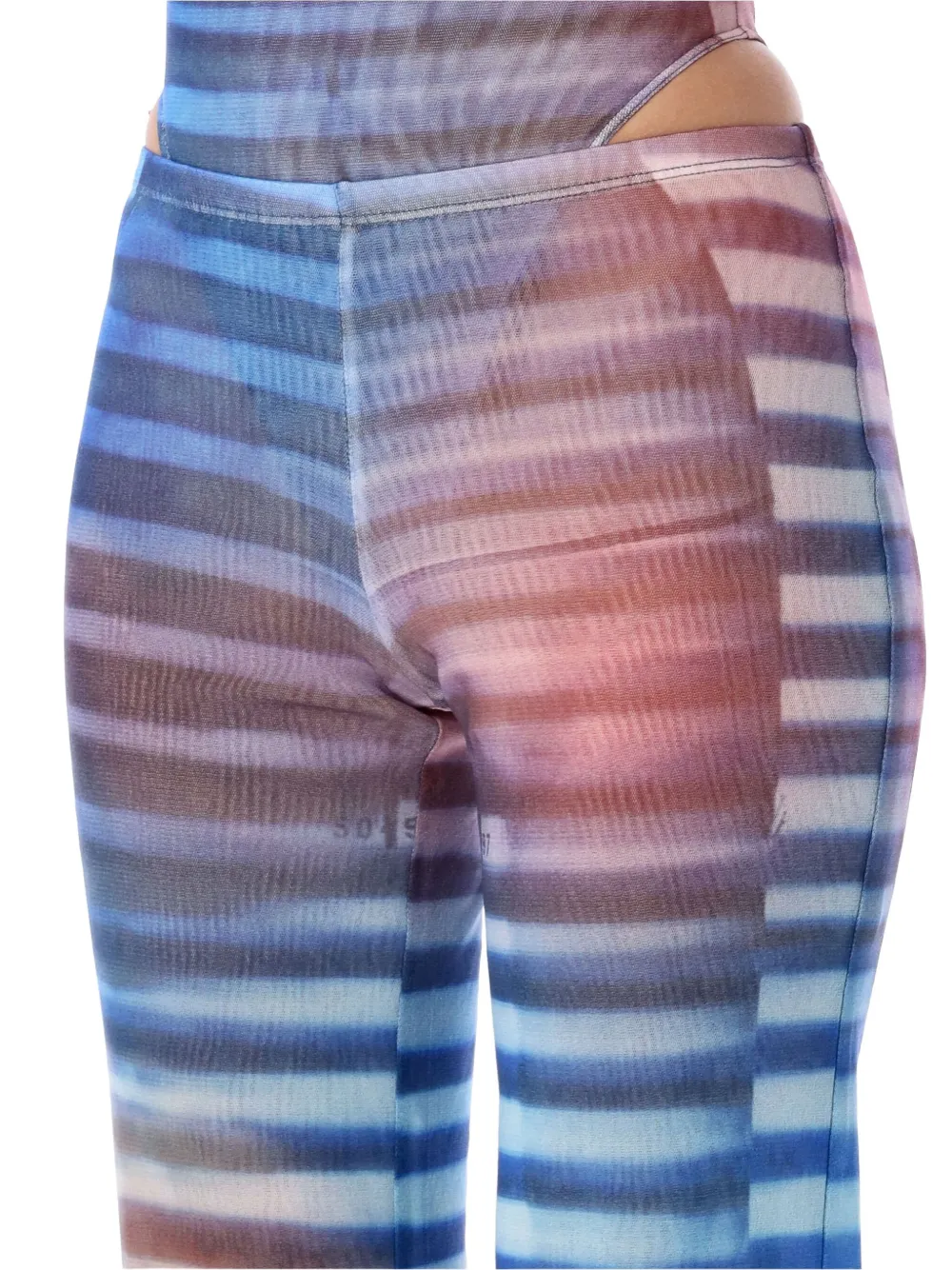 Jean Paul Gaultier Air Stripe mesh broek Blauw