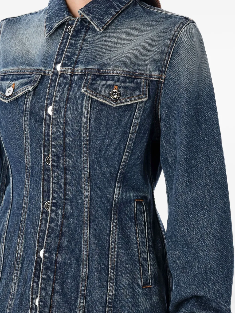 Jean Paul Gaultier balloon-sleeve denim jacket Blauw