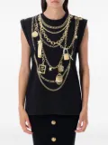 Balmain chain-print tank top - Black