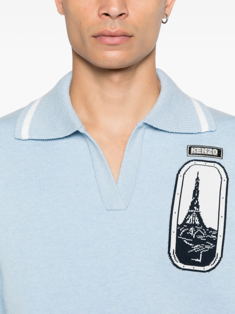 Kenzo Poloshirt met patch Blauw