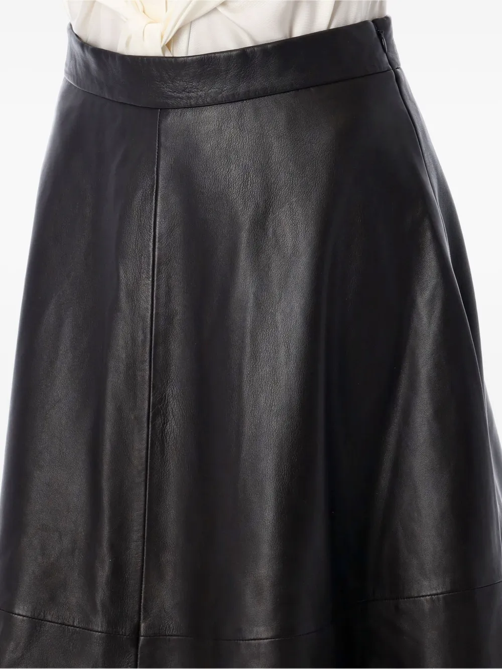 Rohe Leather Midi Skirt In Black