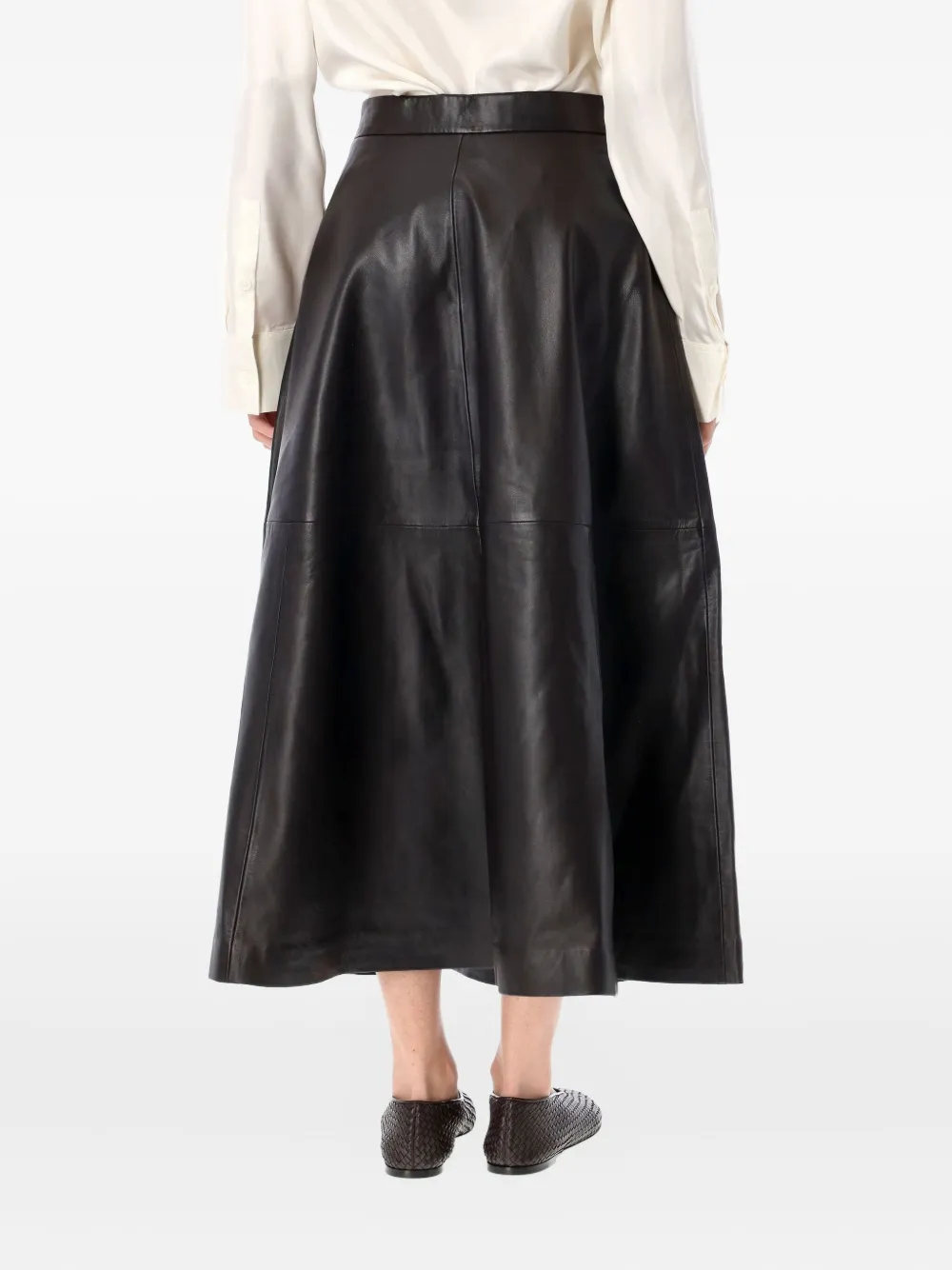 Rohe Leather Midi Skirt In Black