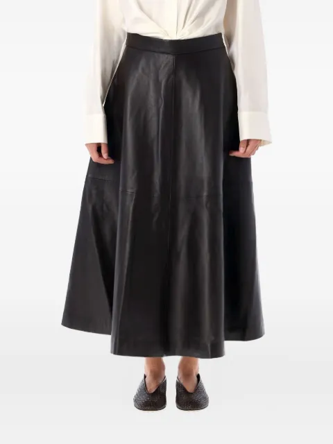 Róhe leather midi skirt