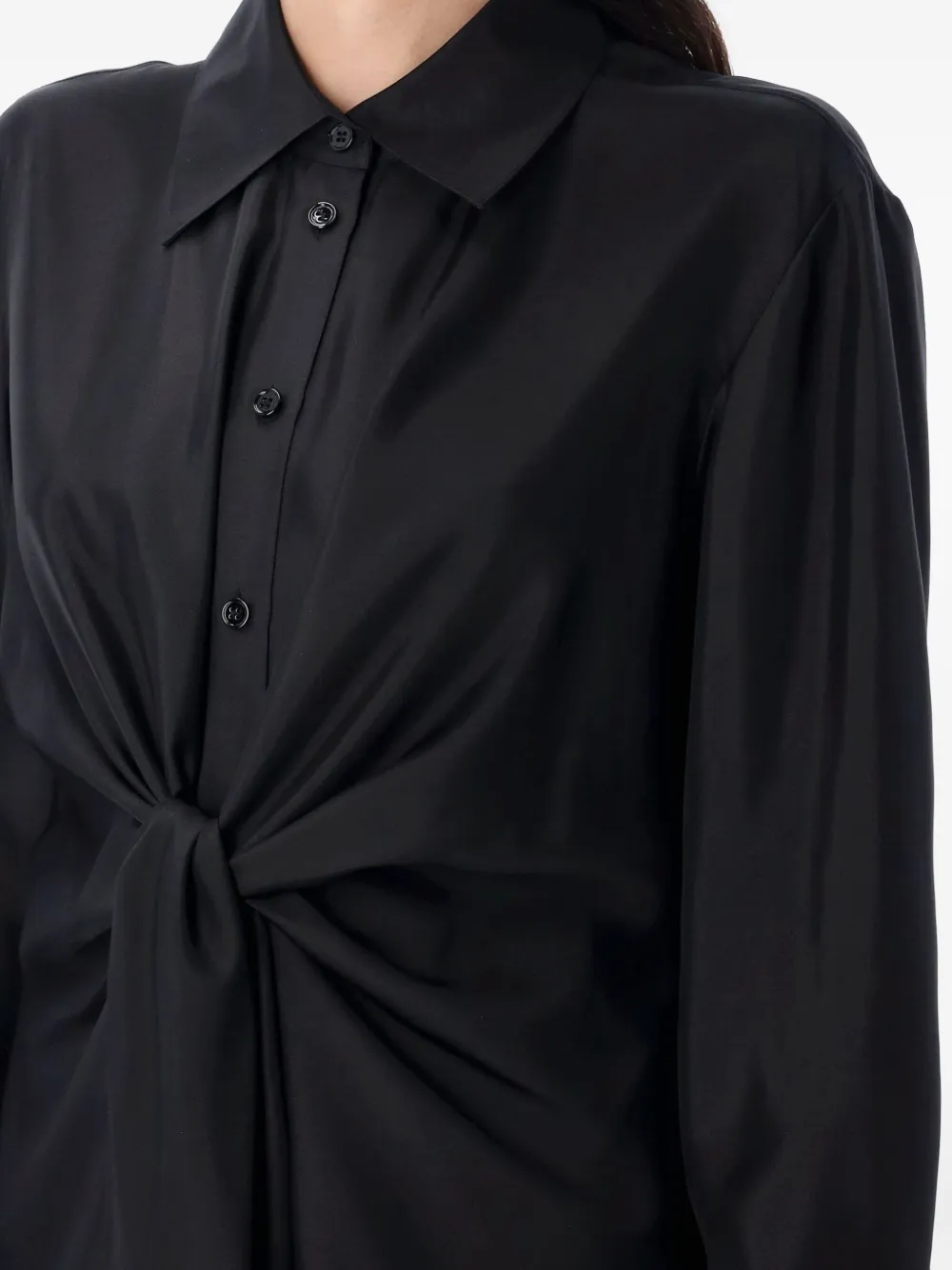 Rohe Knotted Silk Shirt In Black