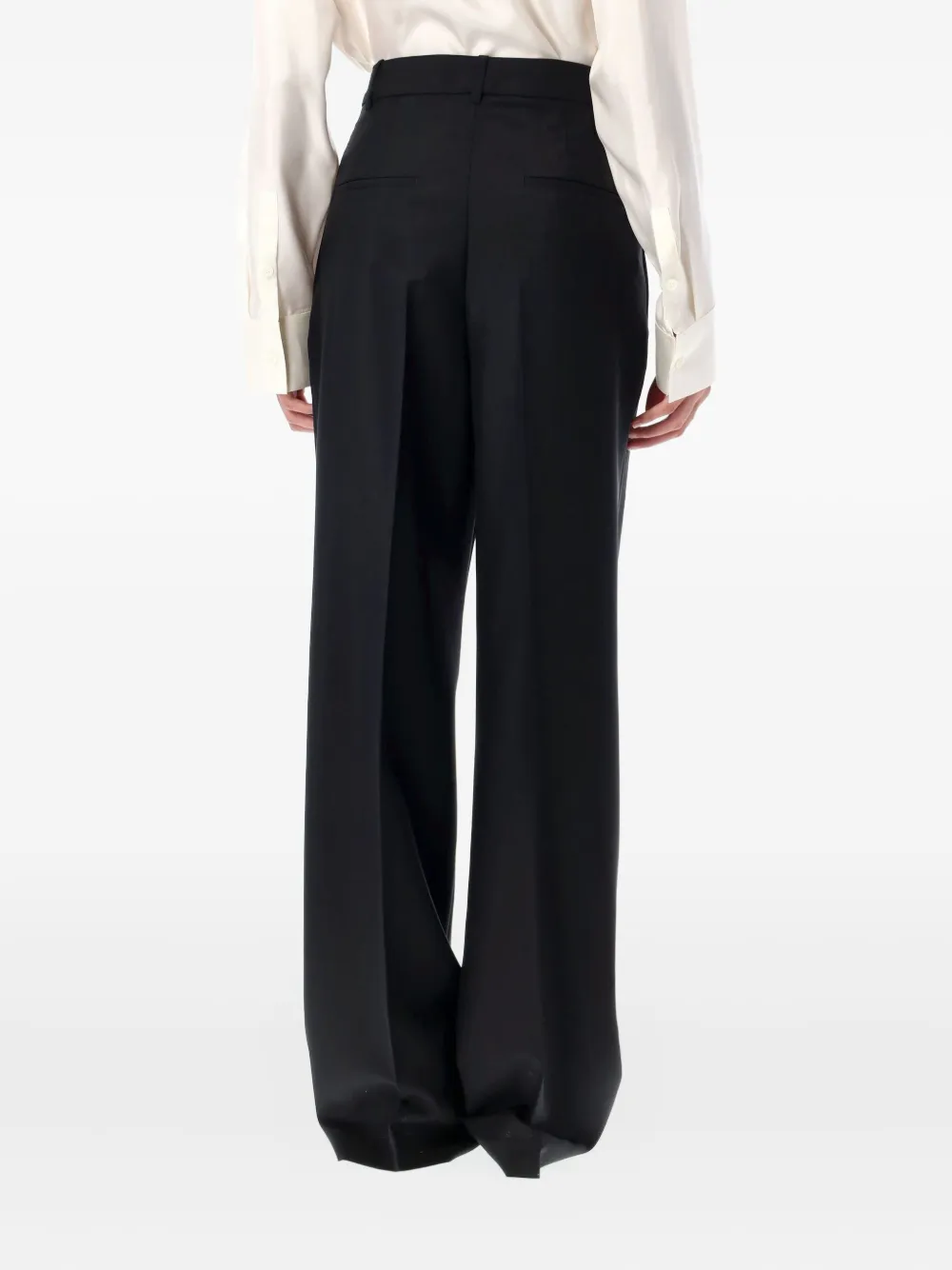 Róhe Geplooide pantalon - Zwart
