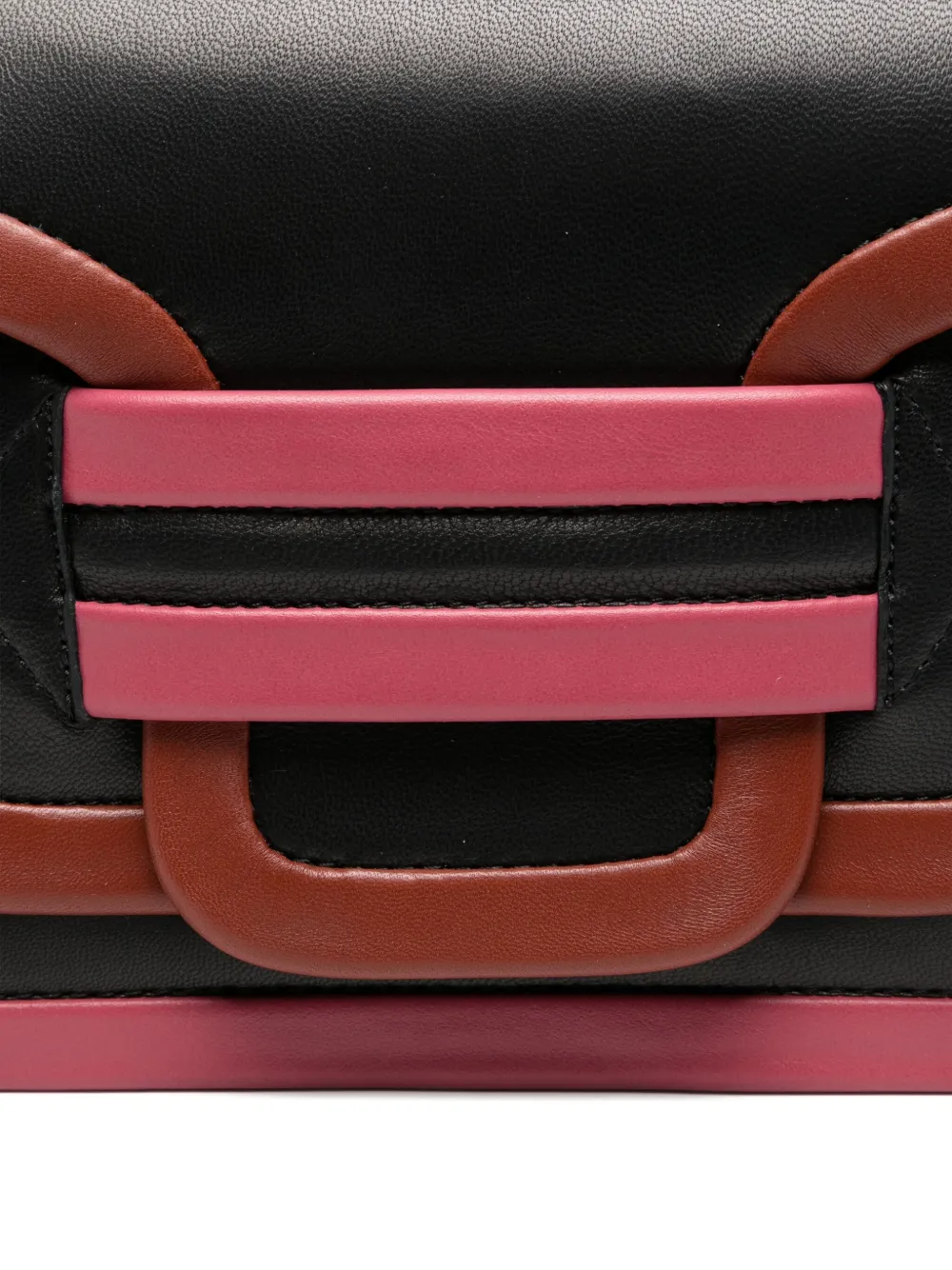 Pierre Hardy Leren shopper met vlakken Zwart