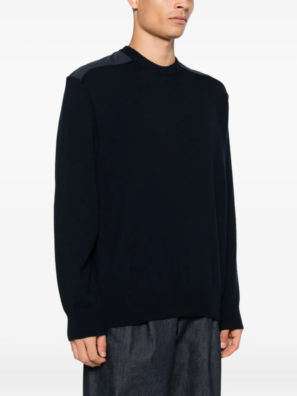 Paul & Shark Wollen trui met schouderpatch Blauw