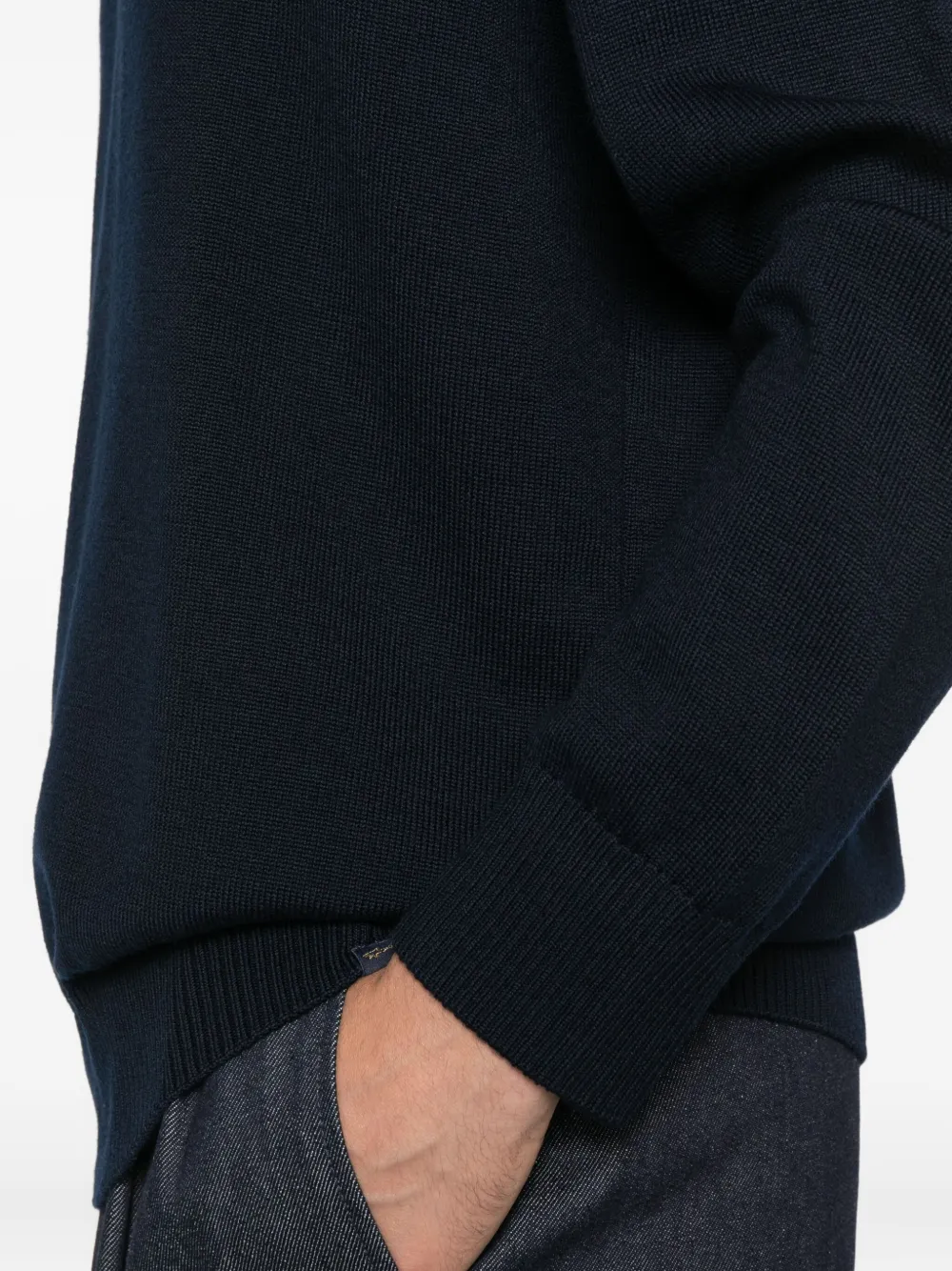 Paul & Shark Wollen trui met schouderpatch Blauw