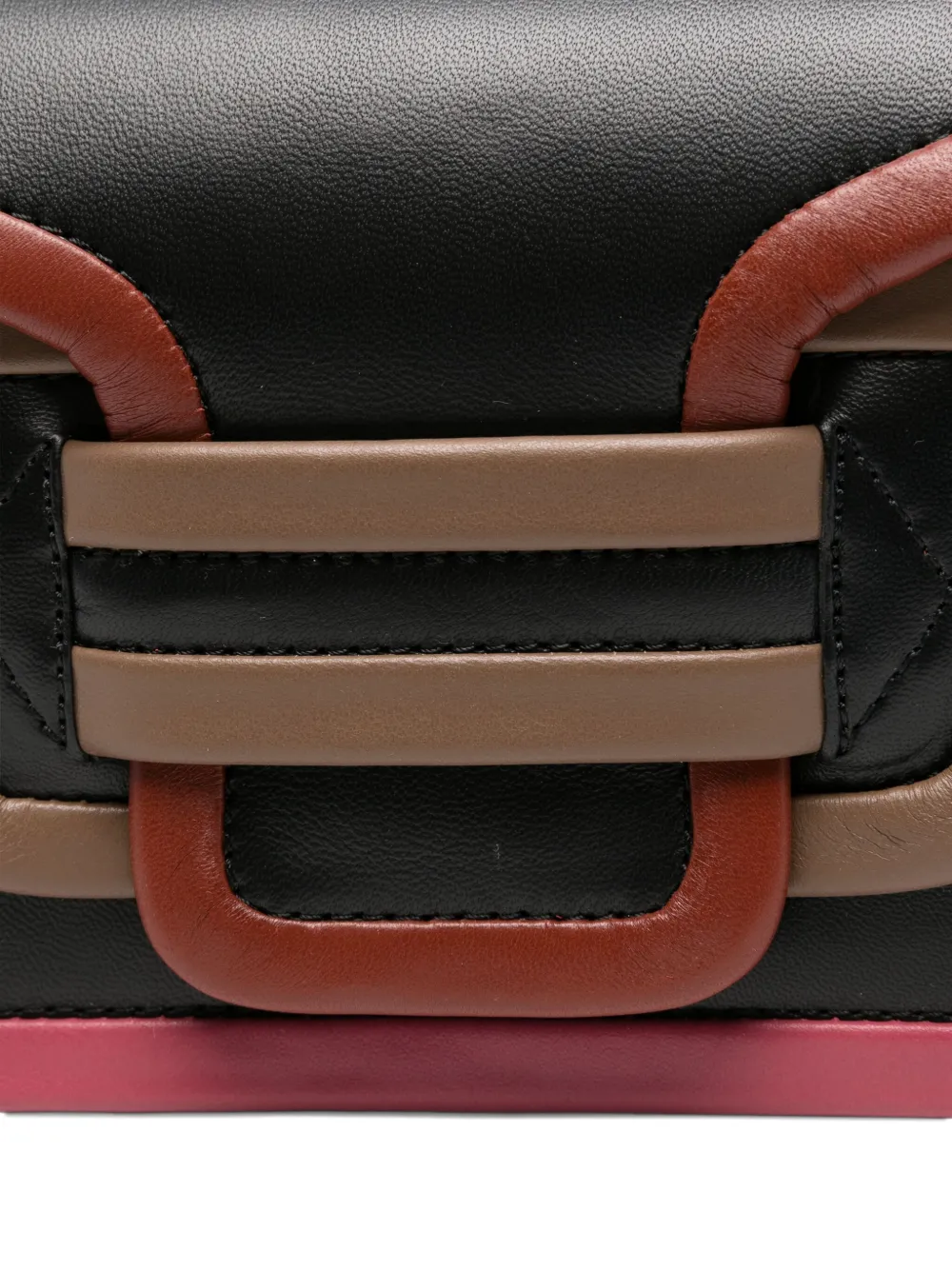 Pierre Hardy Leren shopper met vlakken Zwart