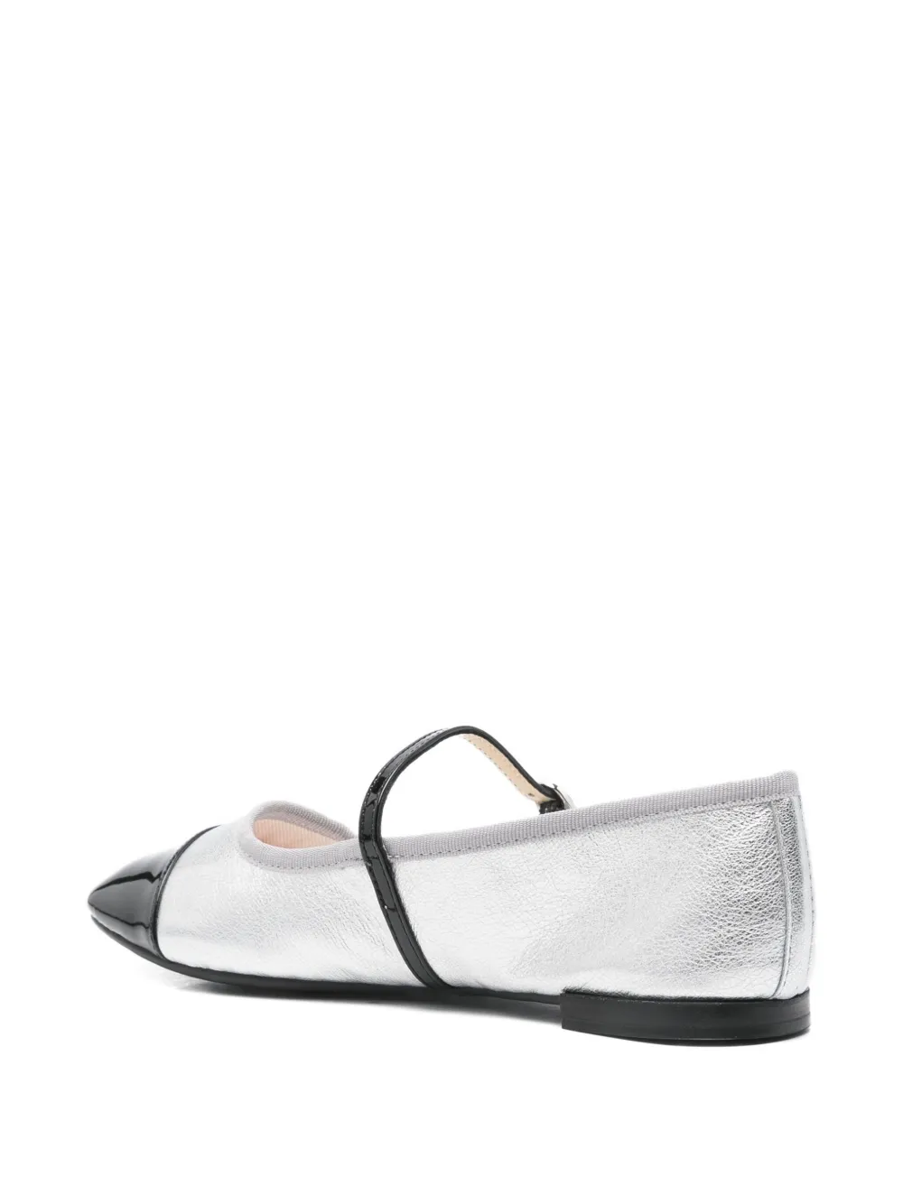 Repetto cap-toe ankle-strap ballet flats Silver