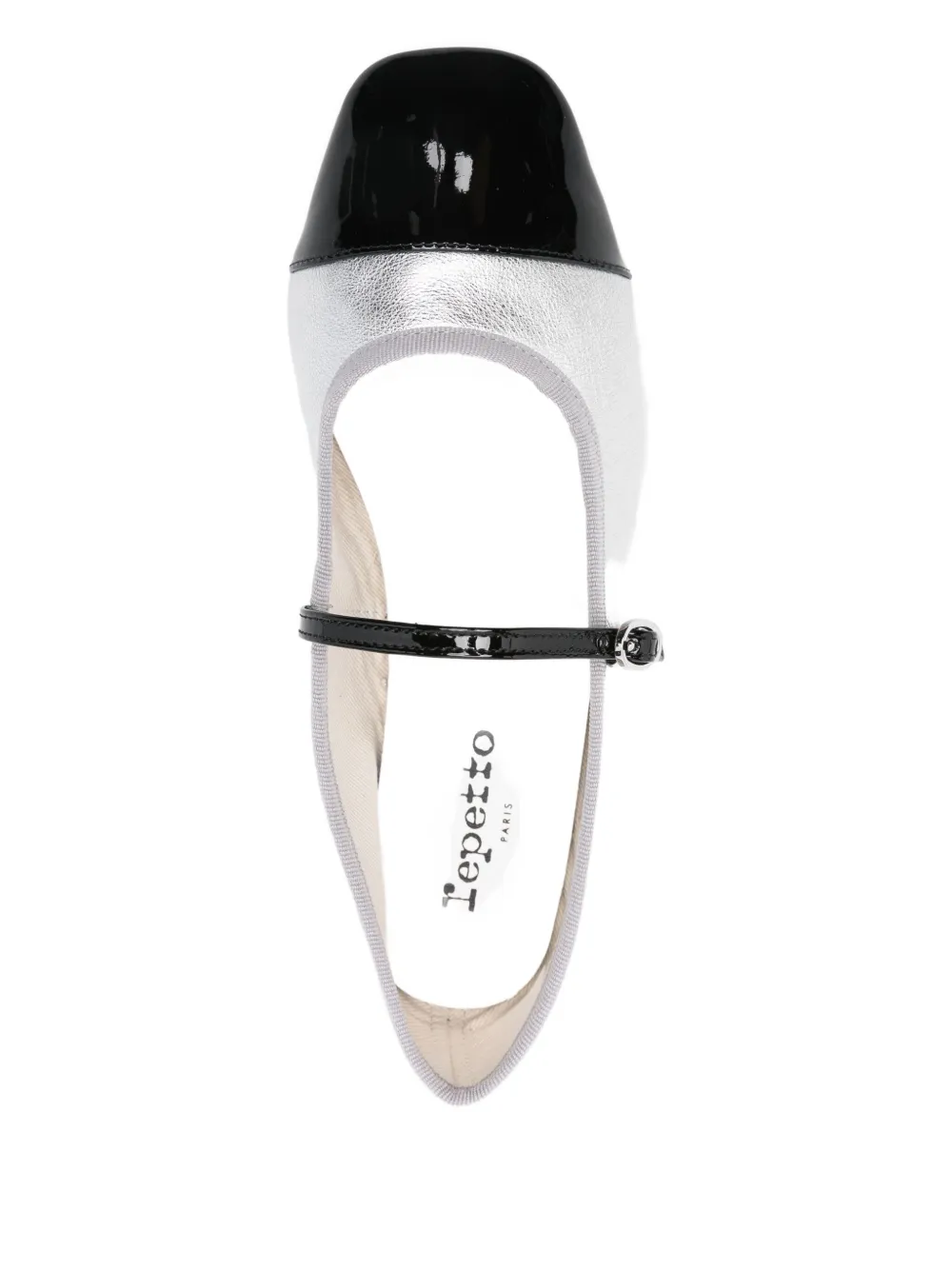 Repetto cap-toe ankle-strap ballet flats Silver