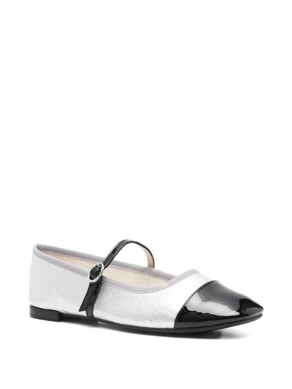 Repetto cap-toe ankle-strap ballet flats Silver