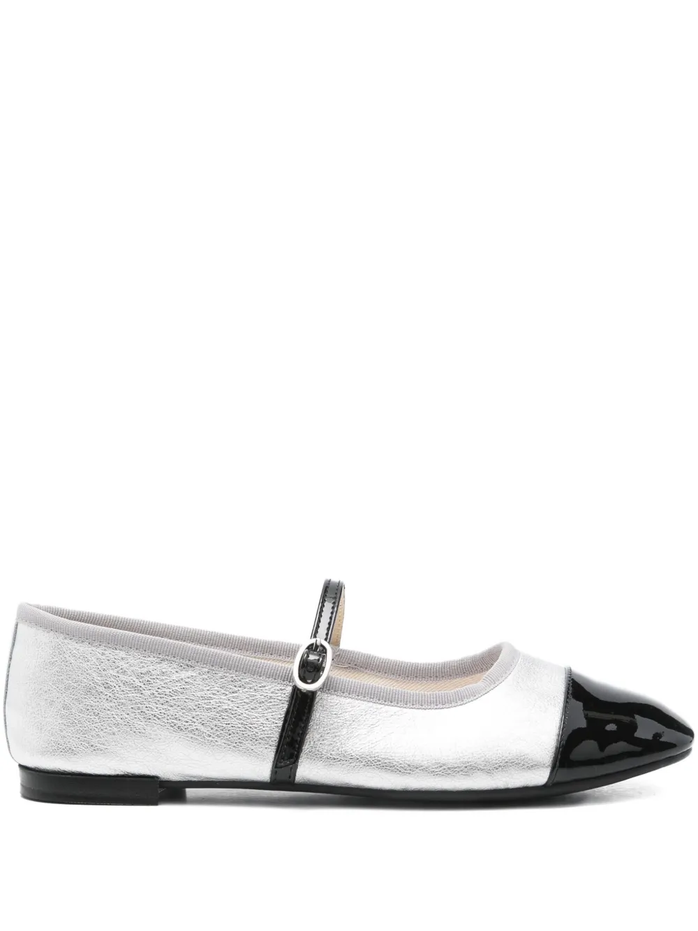 Repetto cap-toe ankle-strap ballet flats Silver