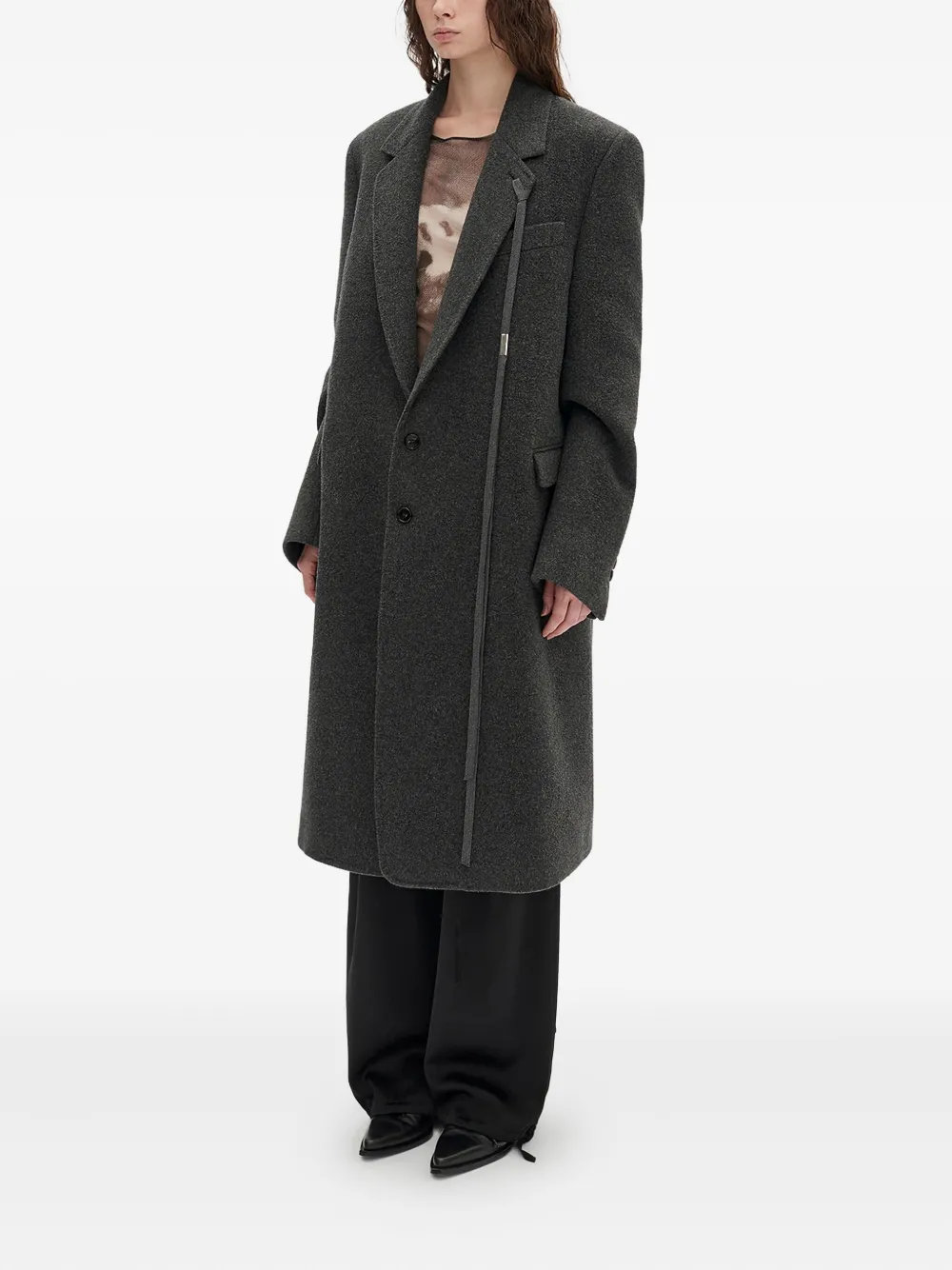  Ann Demeulemeester Viv Buttoned-cuffs Coat - Grey 