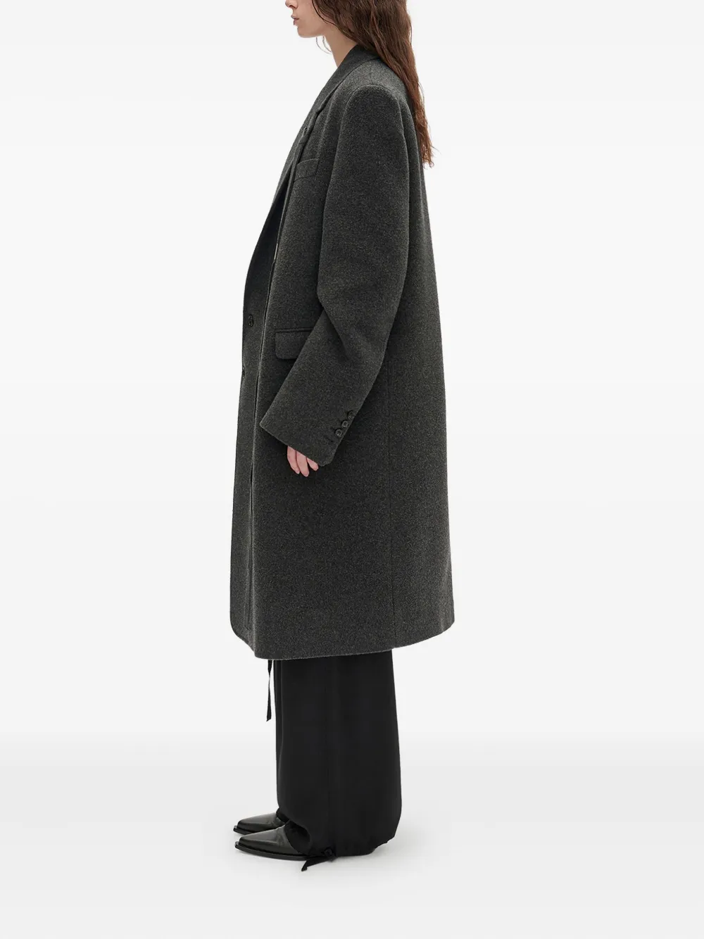 Ann Demeulemeester Viv ノッチドラペルコート | グレー | FARFETCH JP