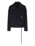 Ann Demeulemeester virgin wool-cashmere blend double-breasted coat - Black