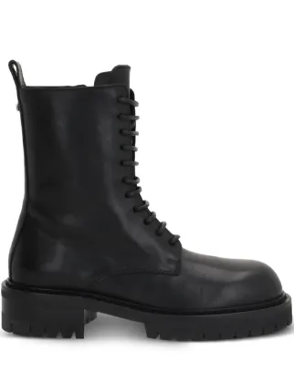 Ann Demeulemeester Skagi lace-up lug-sole Combat Boots | Black