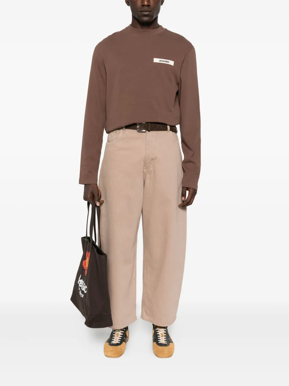 Jacquemus logo-detail long-sleeve sweatshirt Bruin