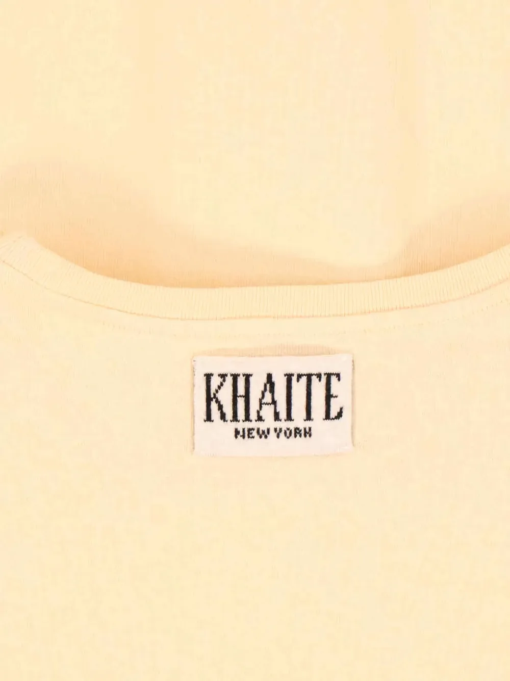 KHAITE logo-label T-shirt Geel