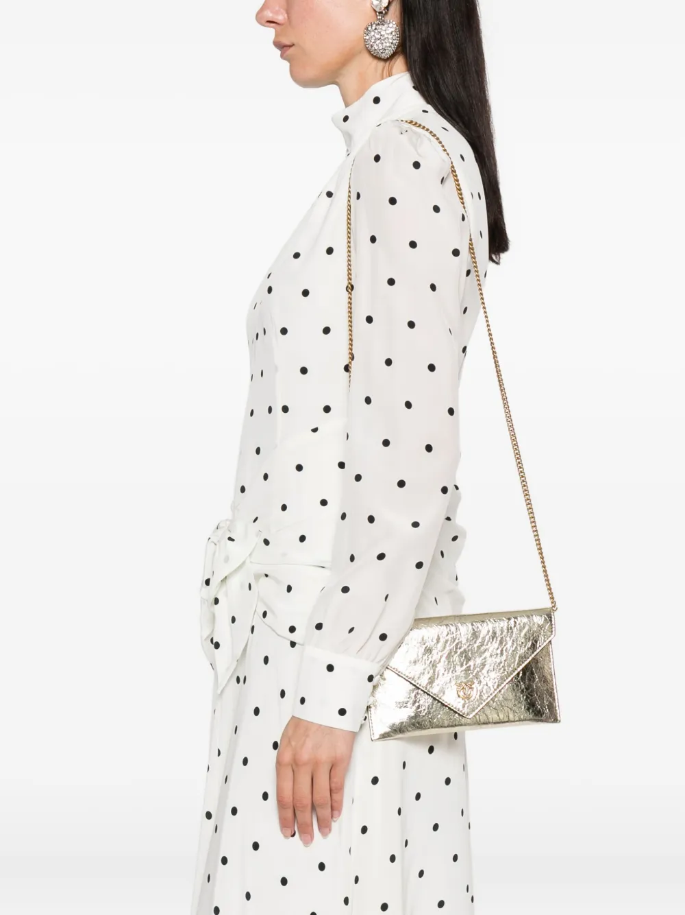 PINKO Kleine tas met kettinghengsel en metallic-effect Goud