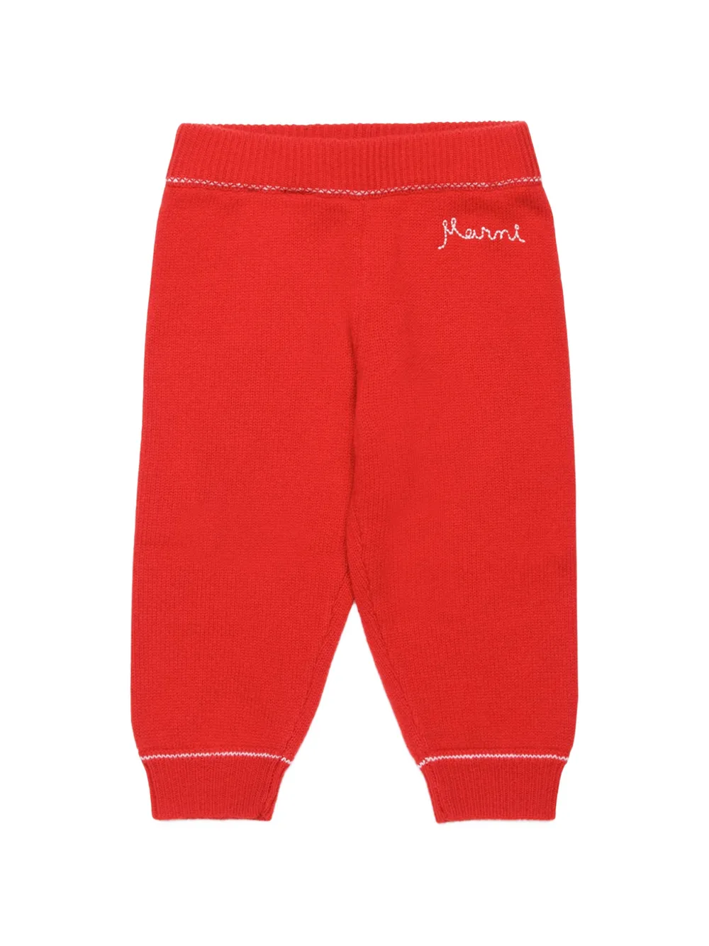 Marni Kids logo-embroidered leggings - Rosso