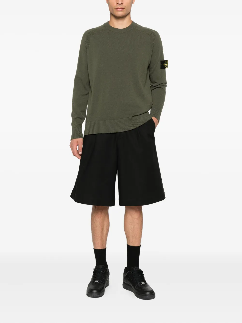 Stone Island Wollen trui met raglan mouwen Groen