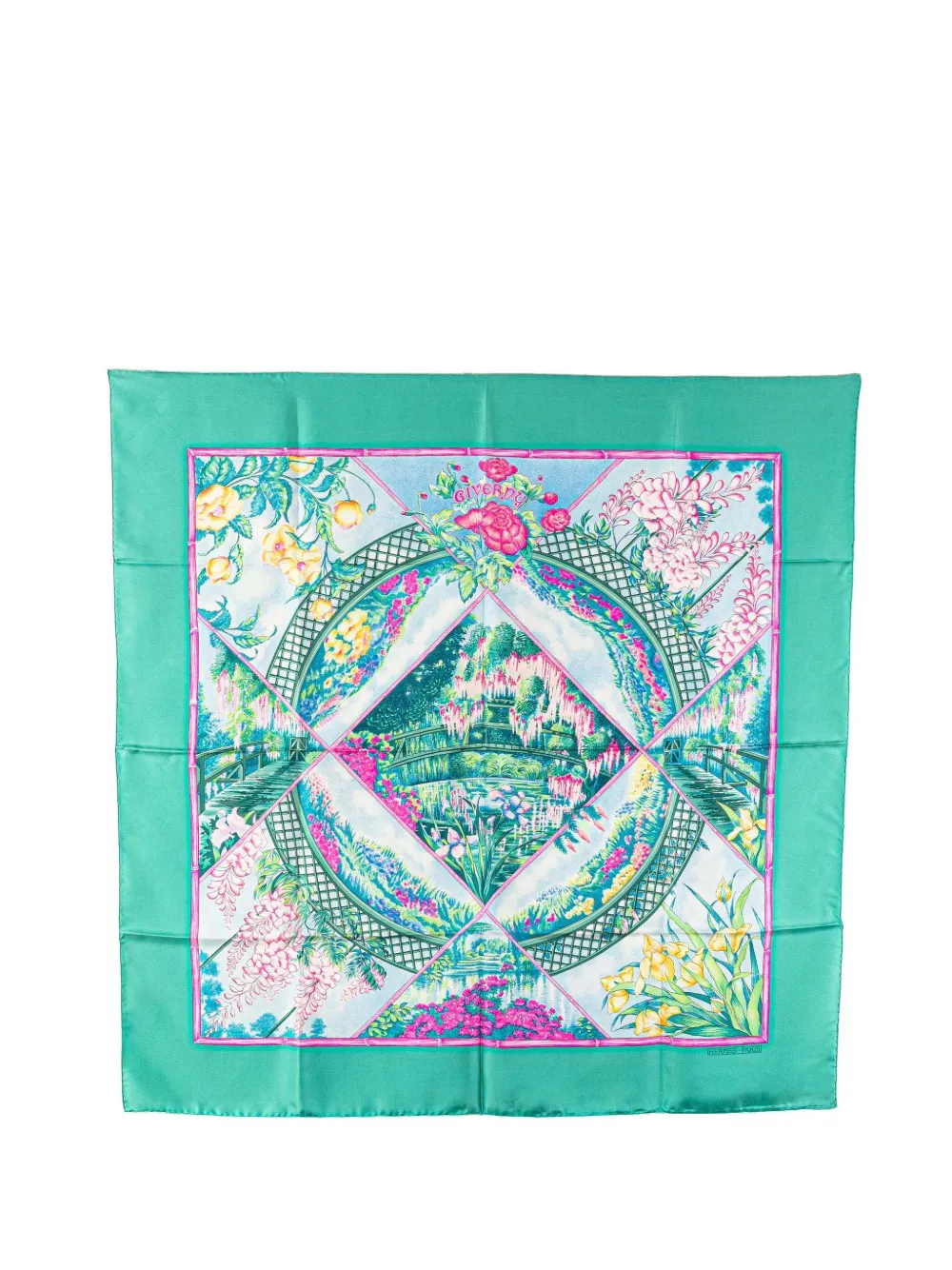 Hermès Pre-Owned 20th Century Giverny Silk Scarf scarves - グリーン Hermès Pre-Owned 20th Century Giverny Silk Scarf scarves - グリーン