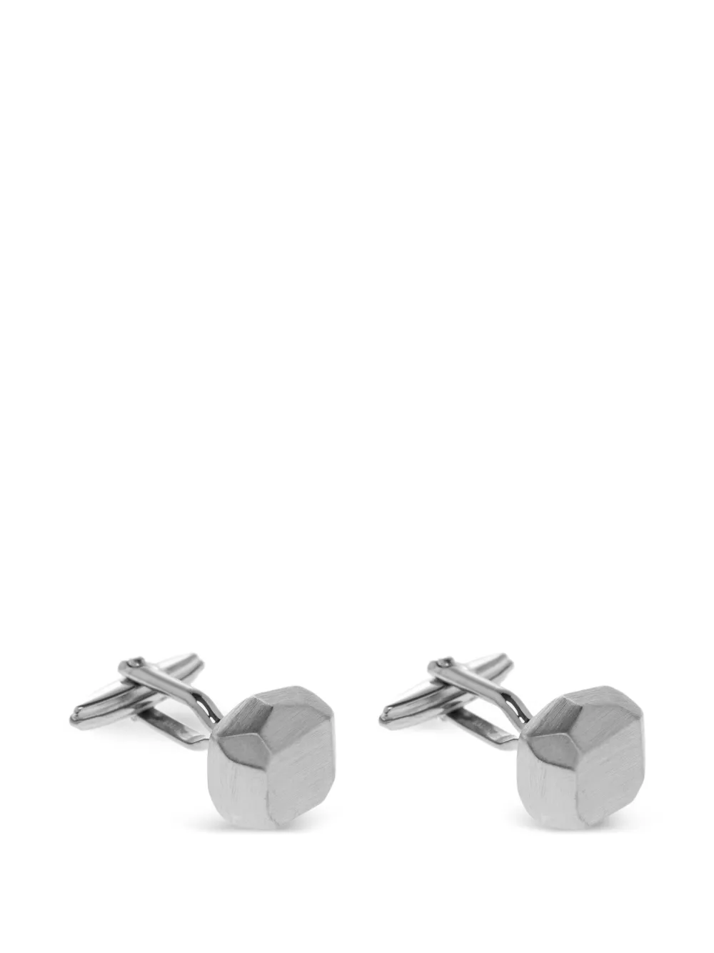 Lanvin Palladium-plated Faceted Cufflinks In Gray
