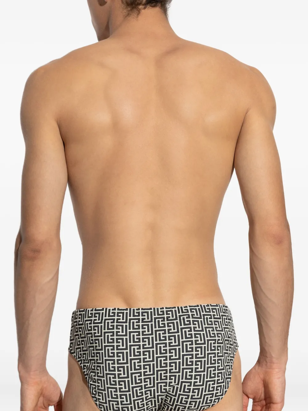 Balmain Zwembroek met geometrisch patroon Zwart