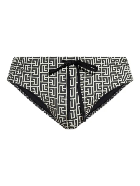 Balmain geometric-pattern swim briefs