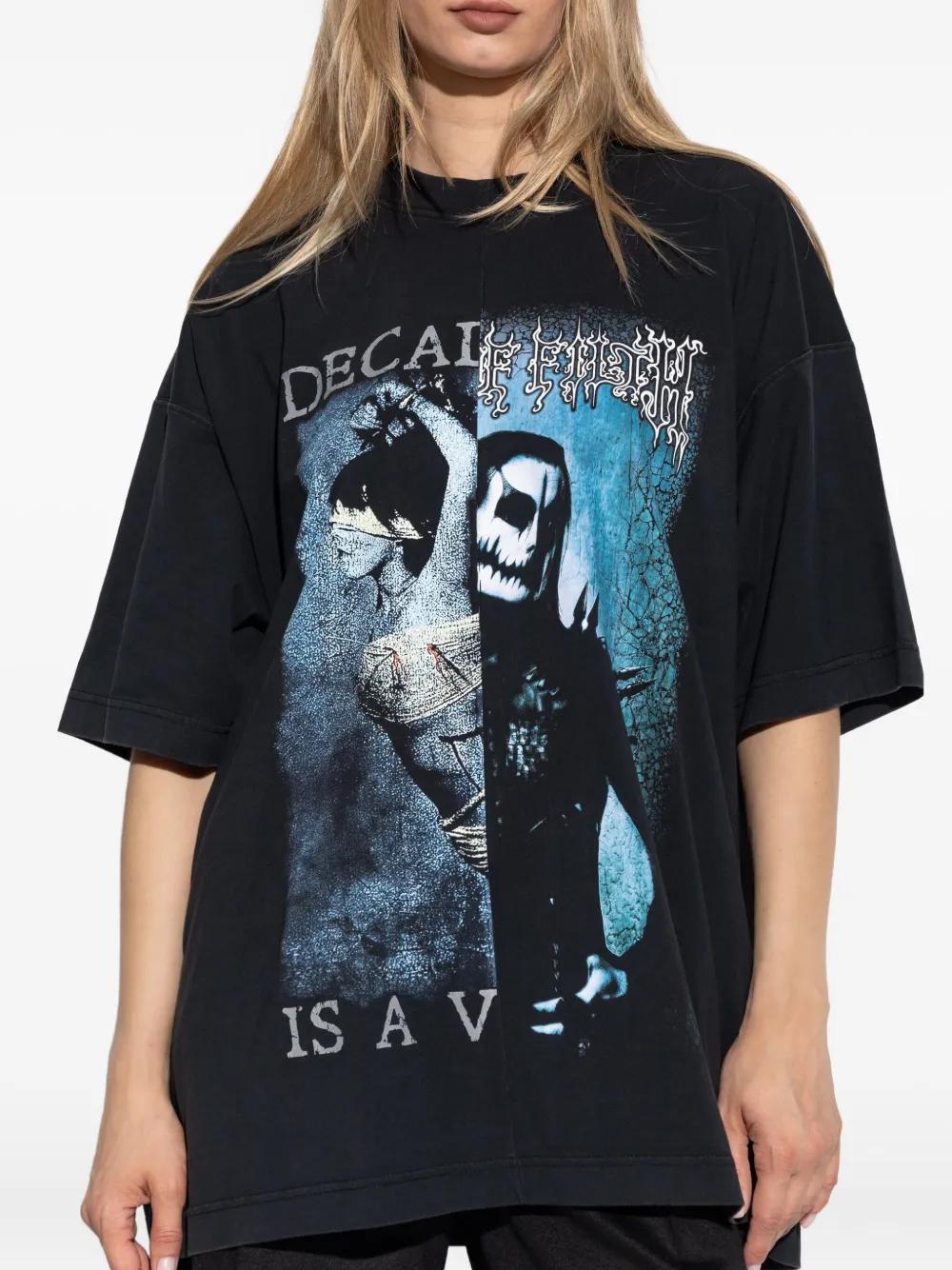 VETEMENTS T-shirt met print Zwart