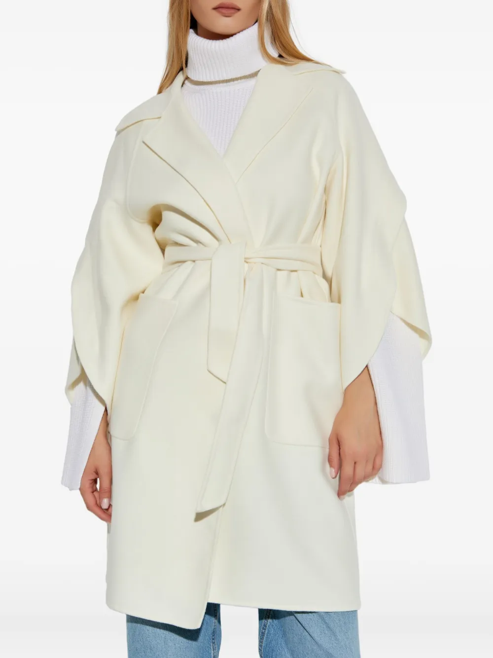 Max Mara Cosetta jas met ceintuur Wit