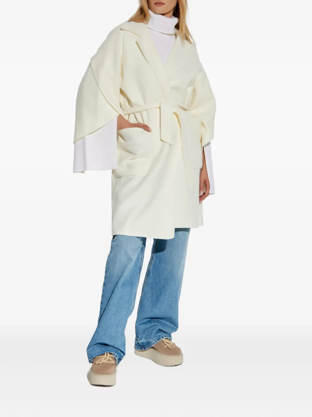 Max Mara Cosetta jas met ceintuur Wit