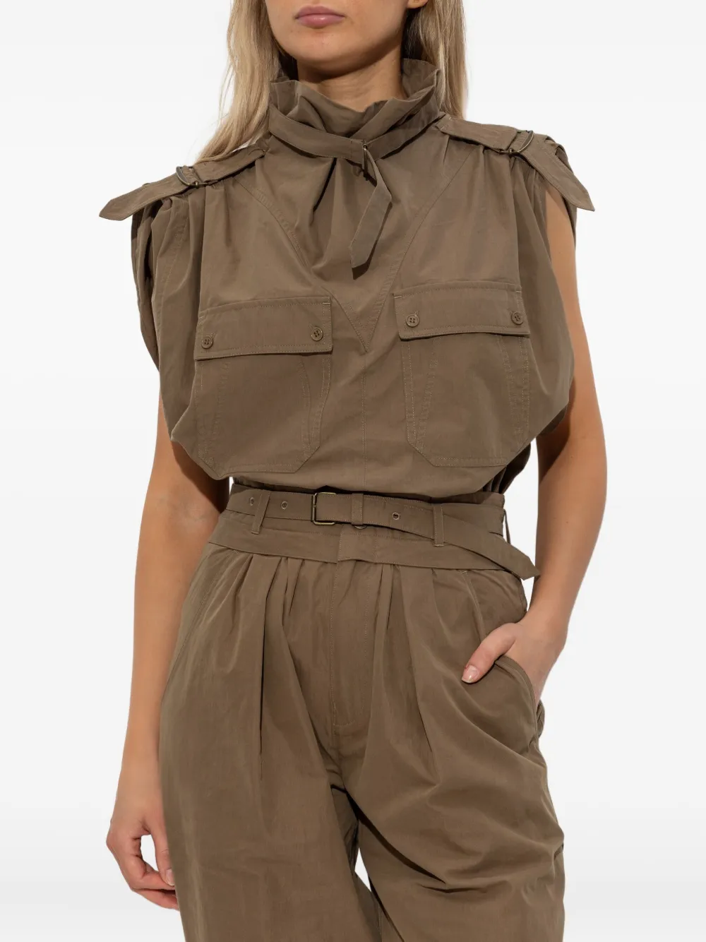 Isabel Marant Étoile Patch-pocket Top In Brown