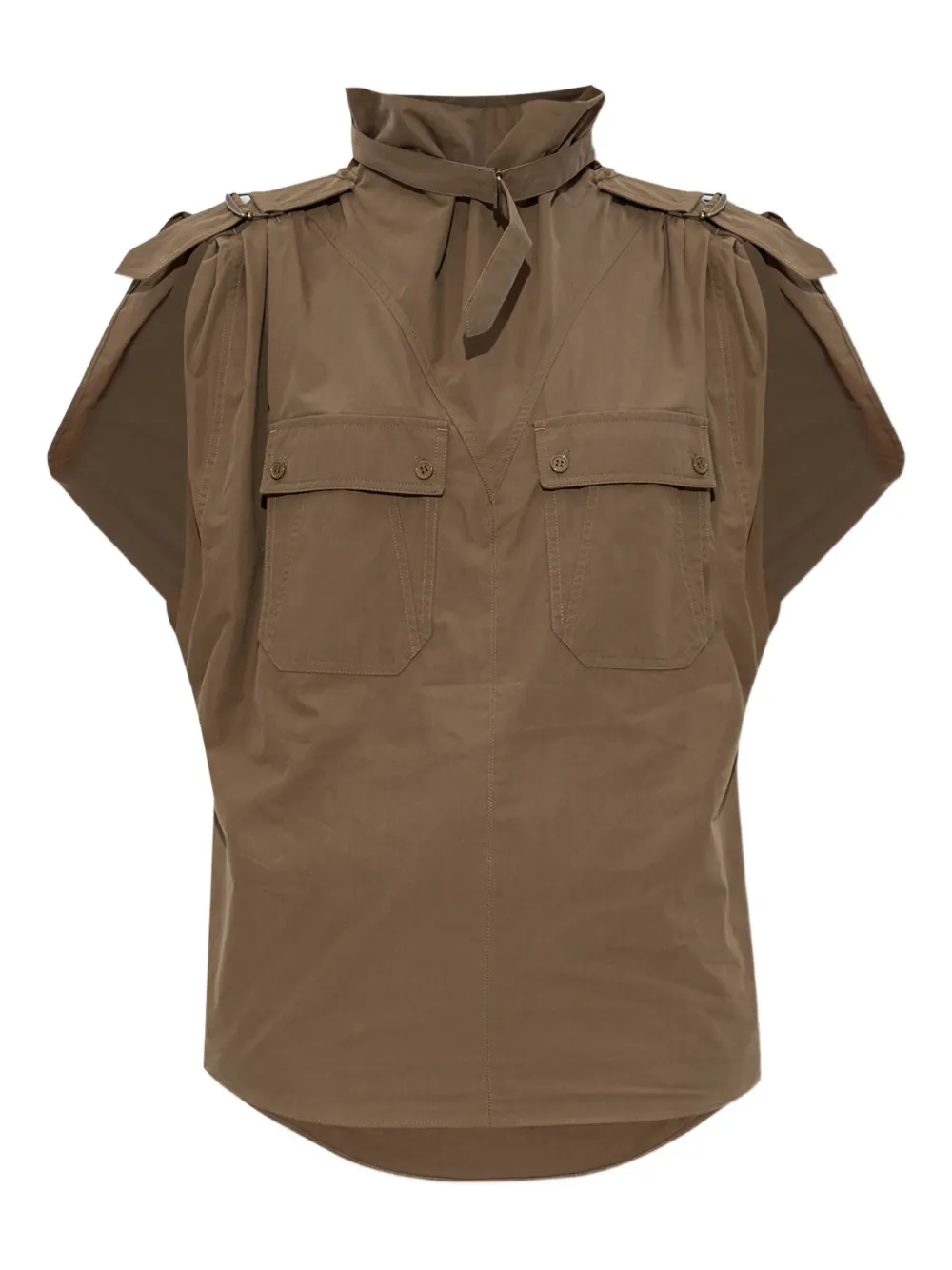 MARANT ÉTOILE patch-pocket top - Marrone