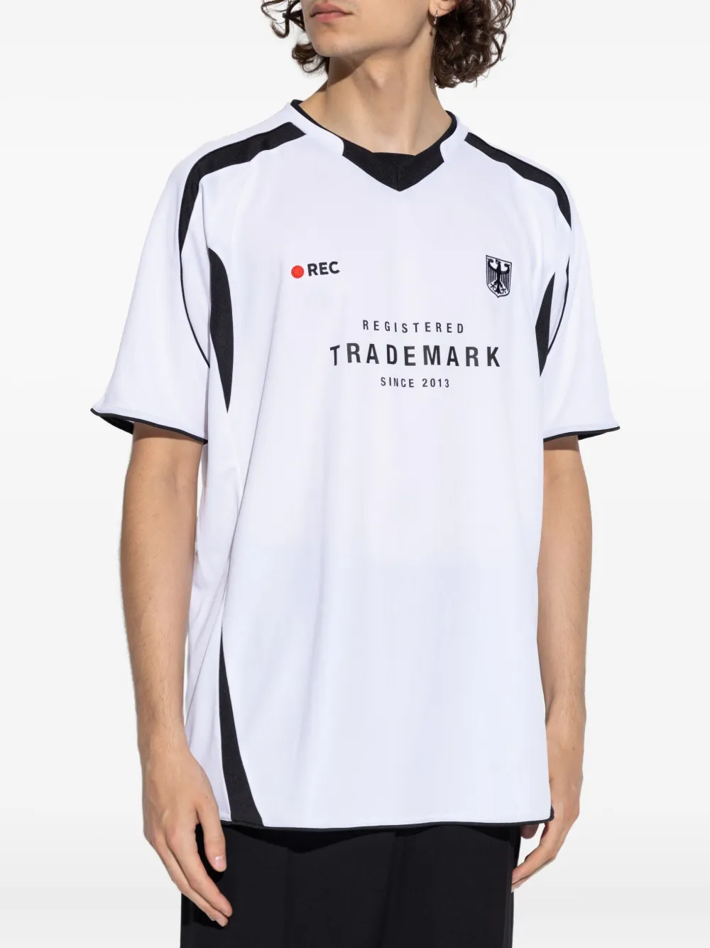 VETEMENTS T-shirt met print en vlakken Wit