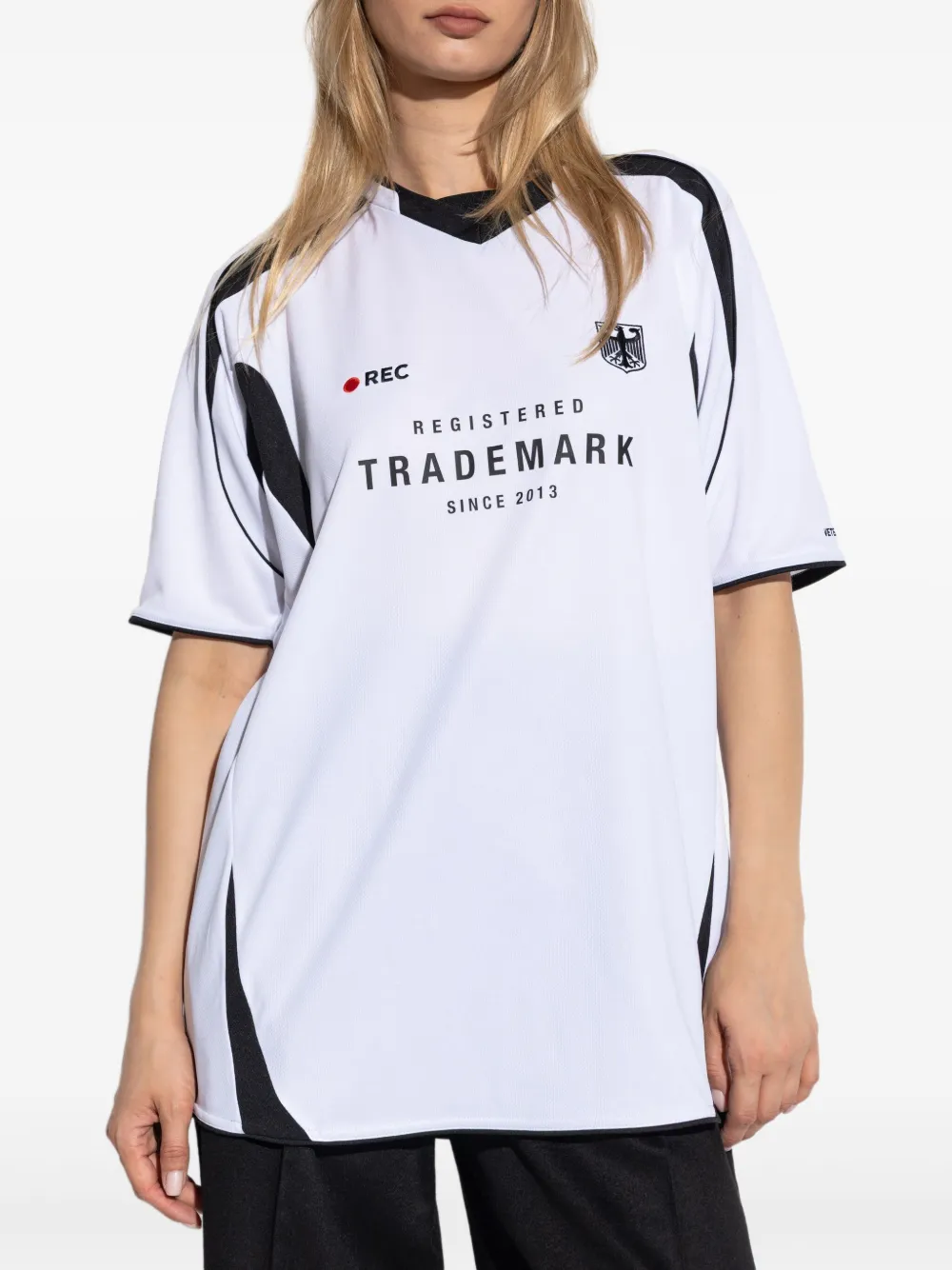 VETEMENTS T-shirt met print en vlakken Wit