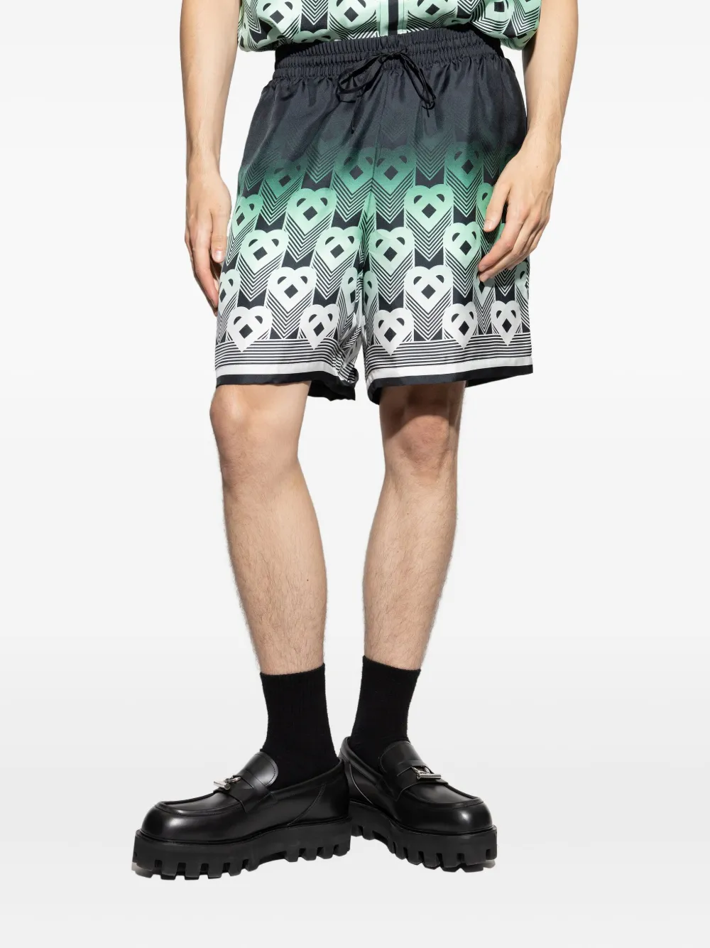Casablanca Shorts met monogramprint en trekkoord Groen