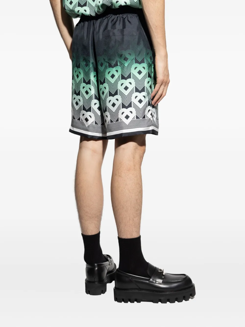 Casablanca Shorts met monogramprint en trekkoord Groen