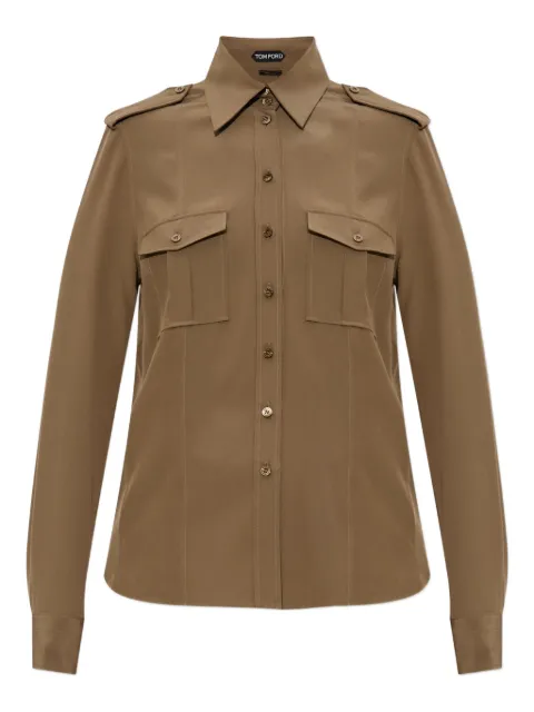 TOM FORD button-fastening flap-pocket shirt