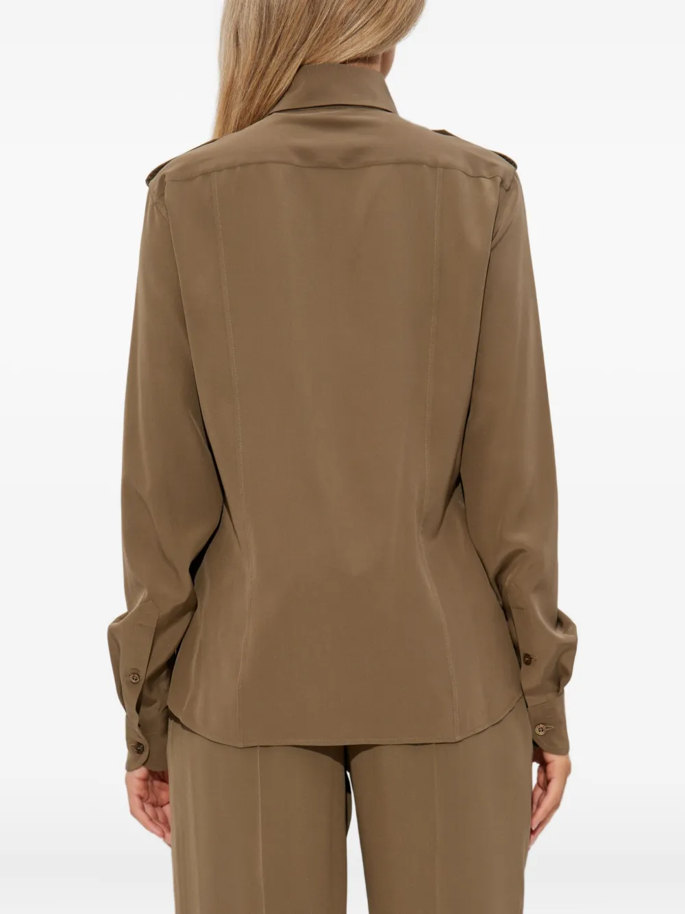 TOM FORD button-fastening flap-pocket shirt Groen