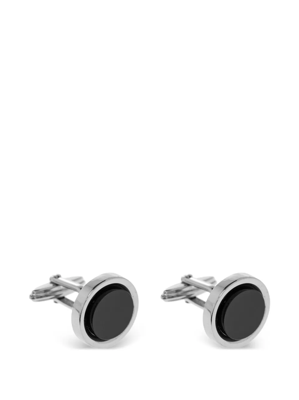 platinum-plated onyx cufflinks