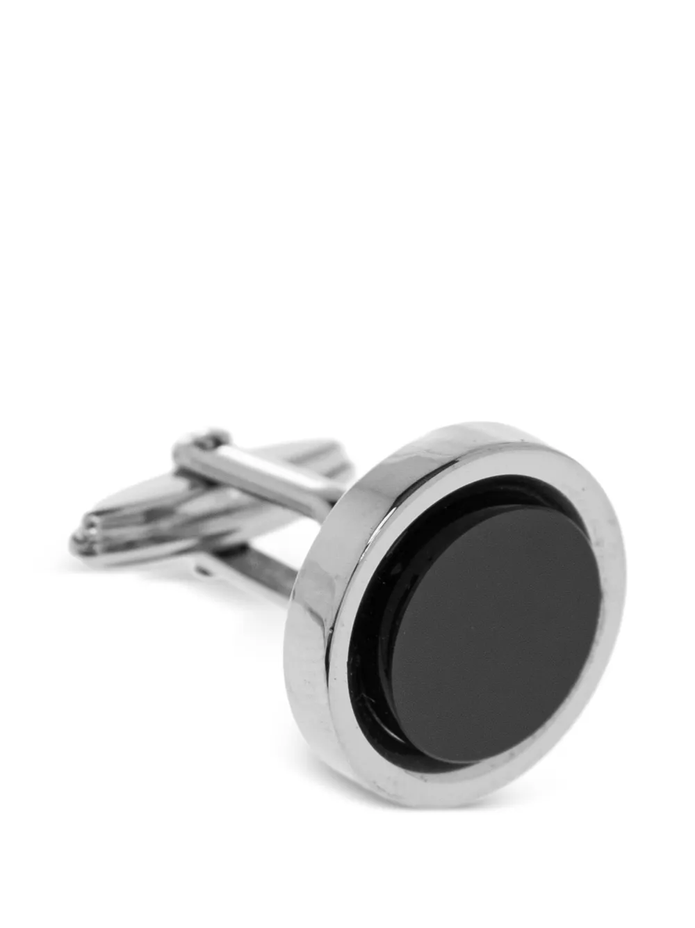 Lanvin platinum-plated onyx cufflinks - Zilver