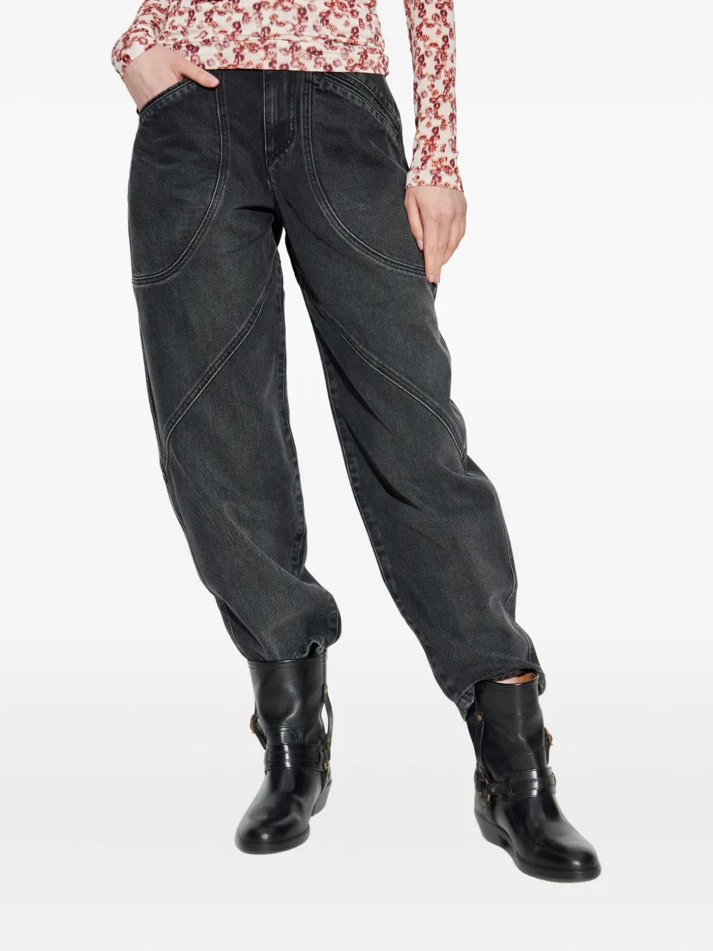 ISABEL MARANT Catarina panelled jeans Zwart