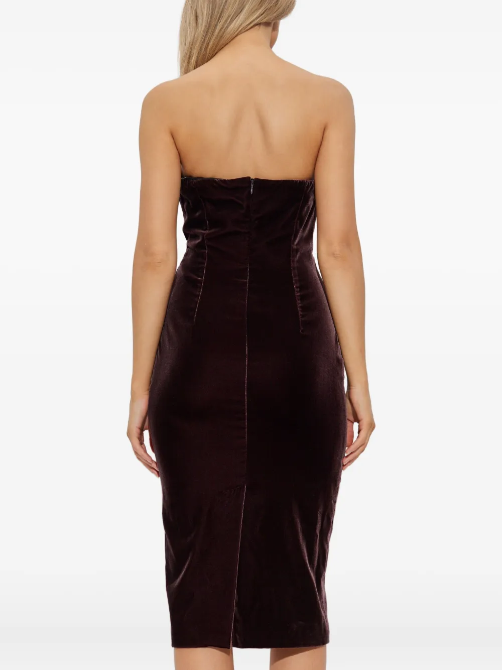 TOM FORD Midi-jurk met sweetheart hals Paars